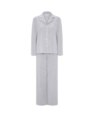 Pijama largo gris de punto modal by MIRTO | 04436_0050_3