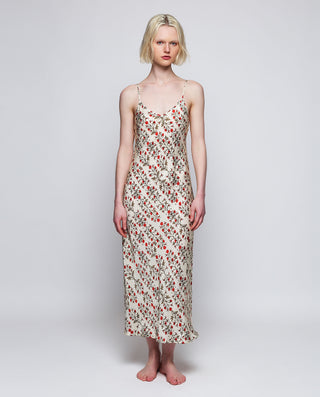 Camisón beige estampado floral rojo by MIRTO | 04448_0050_1