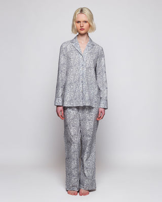 Pijama gris algodón estampado floral by MIRTO | 04451_0050_1