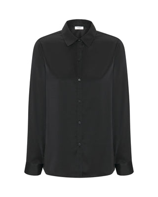 Black satin blouse