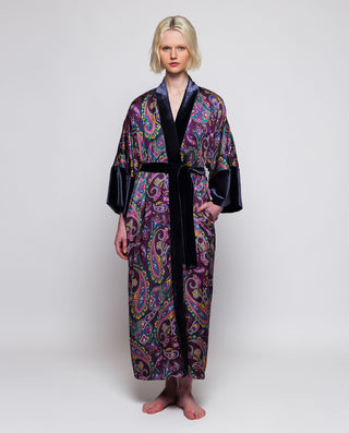 Kimono estampado paisley y terciopelo by MIRTO | 04457_0050_1