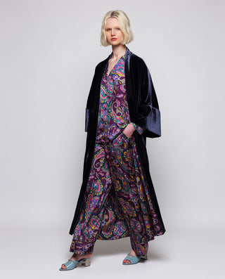 Pijama estampado paisley morado