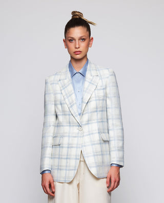 Blazer de cuadros en mezcla de lino. by MIRTO | 04493_0050_1