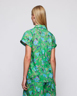 Camisa manga corta verde de algodón by MIRTO | 04509_0050_2