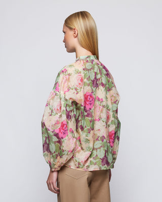 Camisa rosa estampado floral de algodón by MIRTO | 04513_0050_2