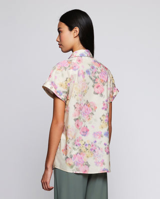 Camisa beige manga corta estampado floral by MIRTO | 04520_0050_2