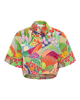 Camisa corta estampado multicolor de algodón by MI | 04521_0050_4