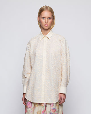 Camisa beige bordados fil coupé by MIRTO | 04529_0050_1