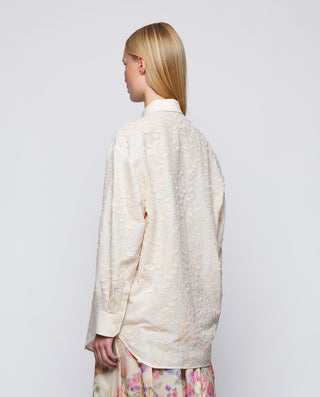 Camisa beige bordados fil coupé by MIRTO | 04529_0050_2