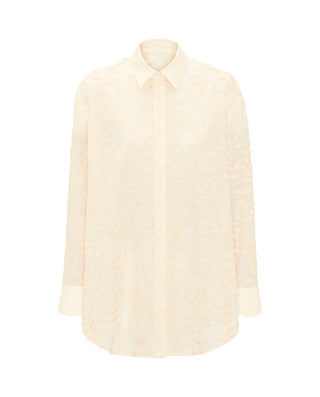 Beige fil coupé embroidered shirt