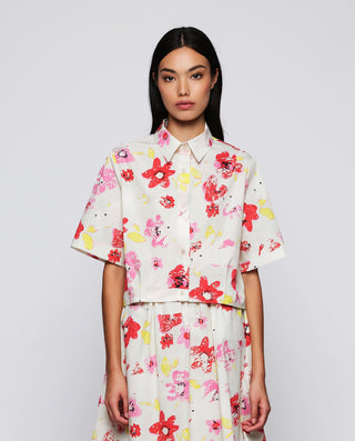 Camisa corta estampado figurativo de algodón by MI | 04543_0050_1