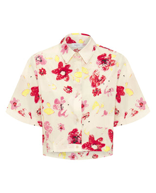 Camisa corta estampado figurativo de algodón by MI | 04543_0050_4