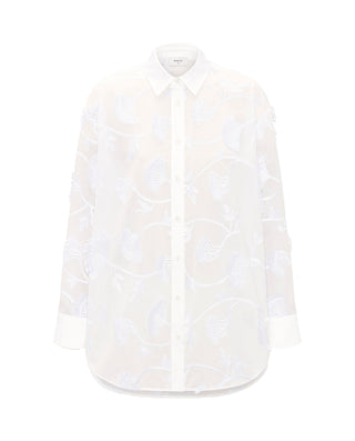 Camisa de bordado floral fil coupé