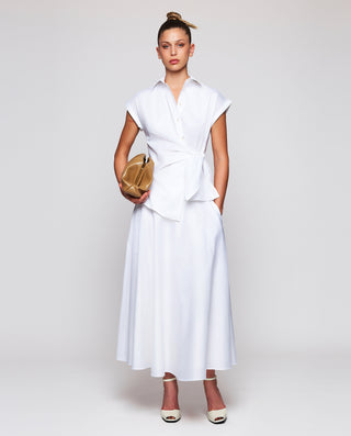 Camisa blanca manga corta 100% algodón