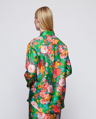 Blusa verde estampado floral de seda by MIRTO | 04563_0051_2