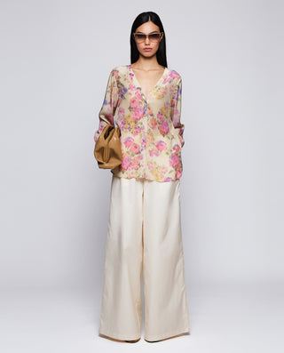 Blusa estampado floral de seda by MIRTO | 04565_0050_3