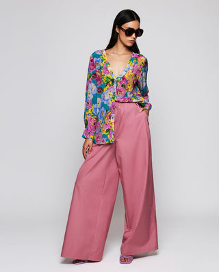 Blusa turquesa estampado floral by MIRTO | 04570_0050_3