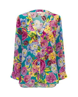 Blusa turquesa estampado floral