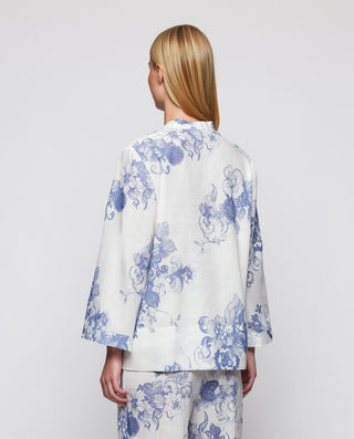 Top blanco estampado floral algodón lino by MIRTO | 04582_0050_2