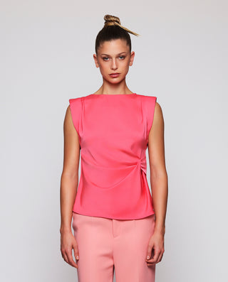 Top coral drapeado by MIRTO | 04584_0050_1