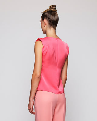 Top coral drapeado by MIRTO | 04584_0050_2