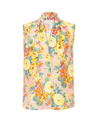 Top fluido rosa de seda