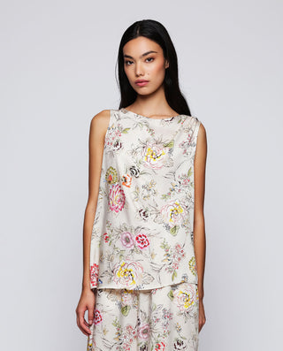 Top asimétrico estampado floral