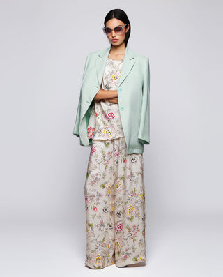 Asymmetric floral print top