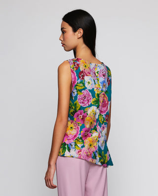 Top asimétrico estampado floral de algodón. by MIR | 04596_0050_2