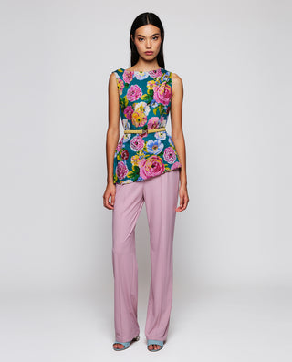 Top asimétrico estampado floral de algodón. by MIR | 04596_0050_3