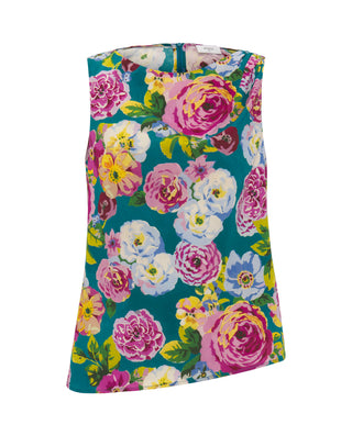 Top asimétrico estampado floral de algodón. by MIR | 04596_0050_4