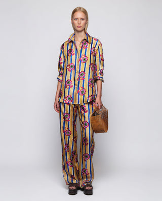 Pantalón ocre estampado de seda by MIRTO | 04600_0050_3