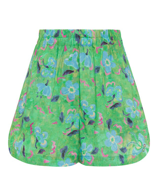 Short verde estampado floral de algodón by MIRTO | 04601_0050_4