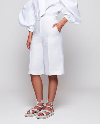 Bermuda blanca de lino by MIRTO | 04614_0050_1