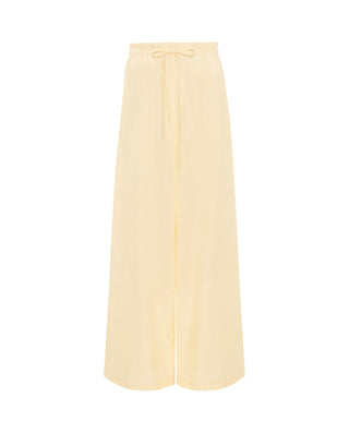 Pantalón beige de algodón cintura elástica