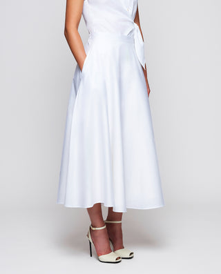 Falda midi blanca de algodón by MIRTO | 04643_0050_1