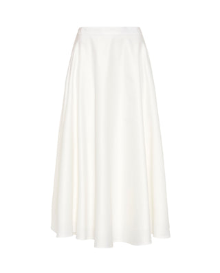 Falda midi blanca de algodón