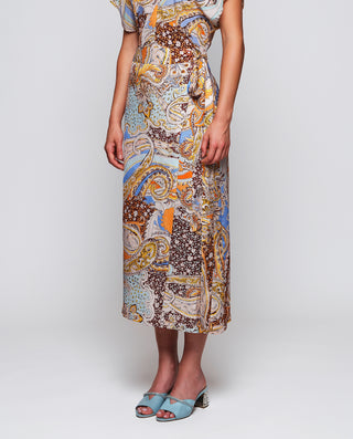 Falda pareo fluida estampado paisley