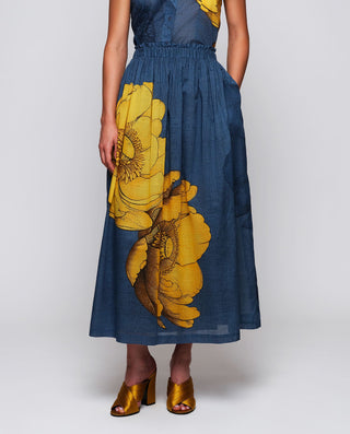 Falda midi de algodón estampado floral by MIRTO | 04648_0050_1