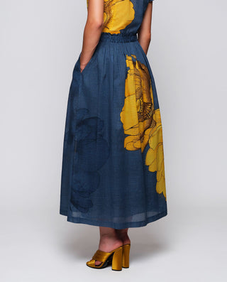 Falda midi de algodón estampado floral by MIRTO | 04648_0050_2