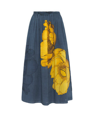 Falda midi de algodón estampado floral by MIRTO | 04648_0050_4