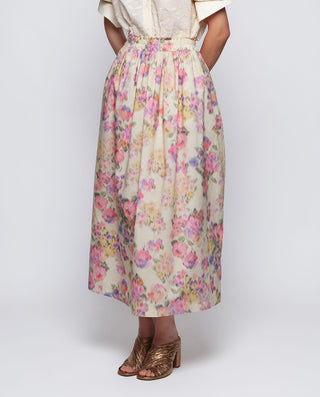 Falda midi de algodón estampado floral by MIRTO | 04656_0050_1