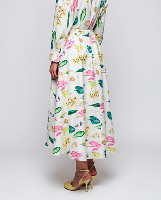 Falda midi estampado botánico algodón by MIRTO | 04658_0050_2