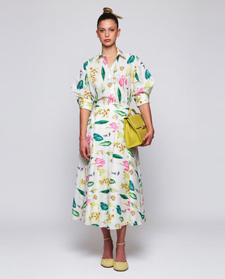 Falda midi estampado botánico algodón by MIRTO | 04658_0050_3