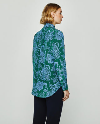 Blusa seda estampado Liberty verde y azul by MIRTO | 04680_0050_2