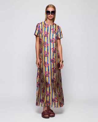 Vestido estampado floral con rayas de seda by MIRT | 04699_0050_3