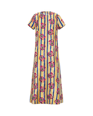 Vestido estampado floral con rayas de seda by MIRT | 04699_0050_4