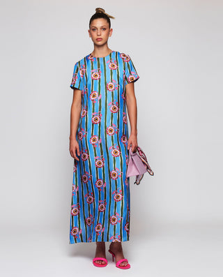 Vestido estampado floral con rayas de seda by MIRT | 04699_0051_3