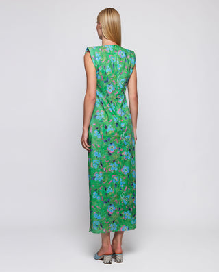 Vestido verde estampado floral algodón by MIRTO | 04707_0050_2