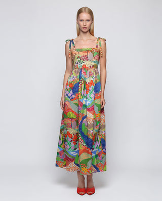 Vestido largo estampado multicolor de algodón by M | 04709_0050_1